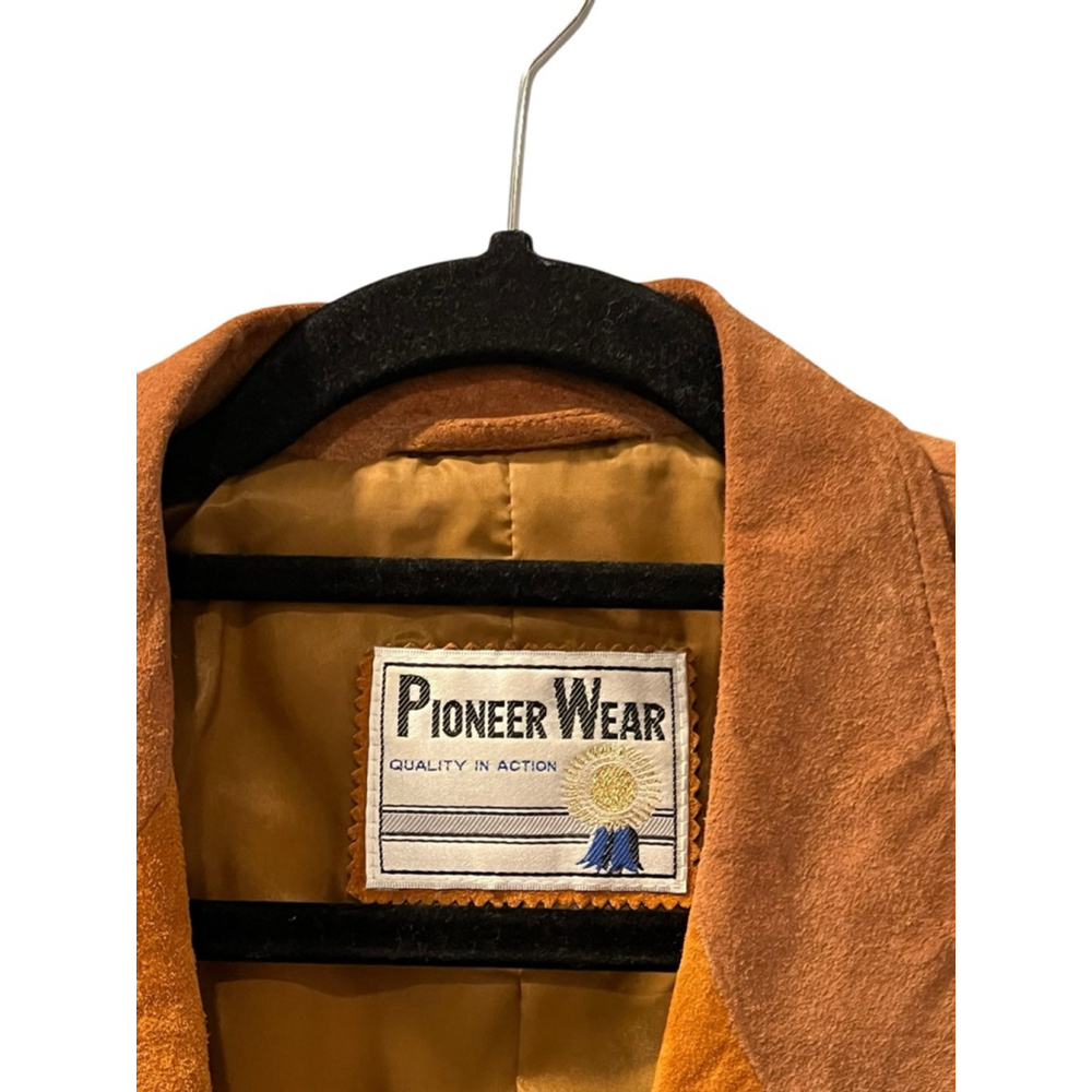 Vintage Pioneer Wear Leather Western Fringe Cropped Jacket Size Medium MINT Cond - Picture 2 of 13